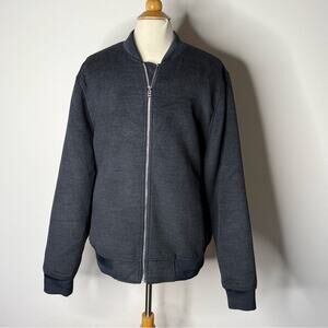 Five Four Gray Knit Zip Bomber Jacket